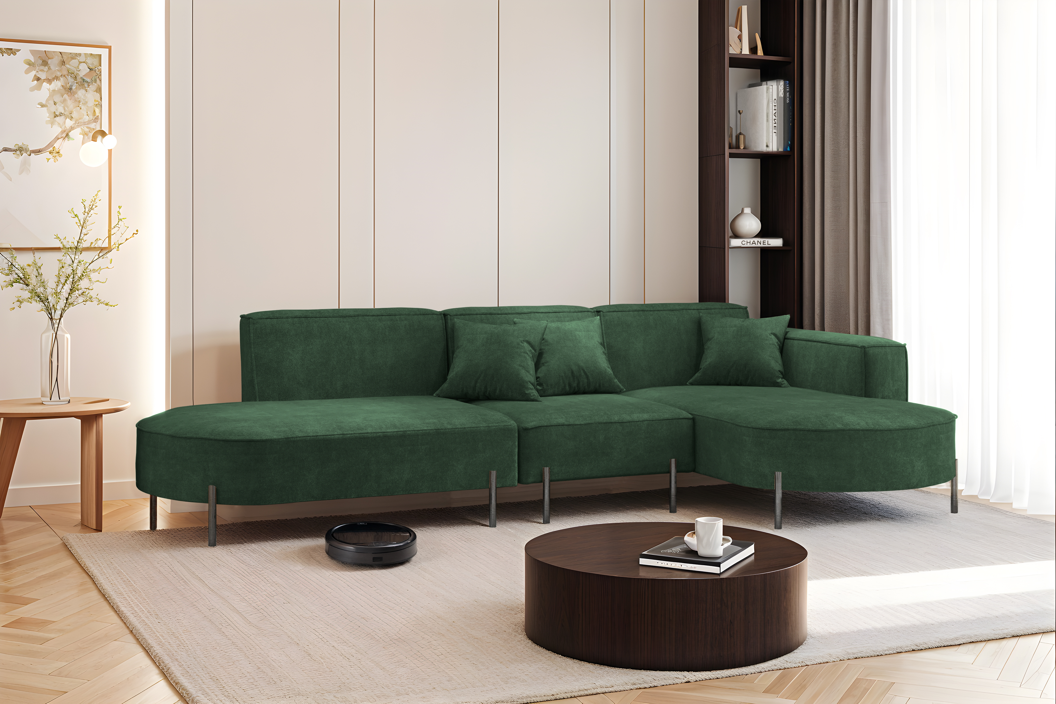 Parma L Hills Ecksofa L-Form Noel 20 Dunkelgrun